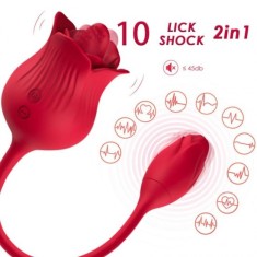 ARMONY - VIBRATOR STIMULATOR DE CLITORIS ROZ CU COADĂ 10 MODURI ROȘU