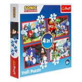 Set Puzzle Trefl Sonic The Hedgehog, 4 Bucăți, Multicolor, Piese 35/48/54/70, V&acirc;rstă 4+ Ani