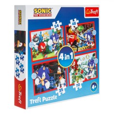 Set Puzzle Trefl Sonic The Hedgehog, 4 Bucăți, Multicolor, Piese 35/48/54/70, V&acirc;rstă 4+ Ani