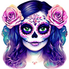 Sticker decorativ, Craniu, Multicolor, 60 cm, 1241STK