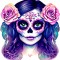 Sticker decorativ, Craniu, Multicolor, 60 cm, 1241STK