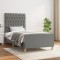 vidaXL Cadru de pat fără saltea, gri &icirc;nchis, 90x200 cm, textil