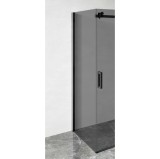 Perete fix pentru cabina dus, West PL90WST01, sticla fumurie, profil negru, 90 x 200 cm