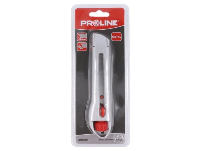 Cuțit PROLINE 18mm cu blocare lamă și lamă segmentabilă cod 30028