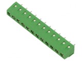 Regletă de conexiuni PCB 90&deg; 5mm 12 piste 13.5A, TE Connectivity