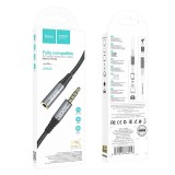 Cablu AUX Hoco Jack 3.5 mm Male la Jack 3.5 mm Female, 1 m, Negru