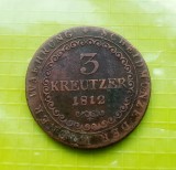 D352- MONEDA 3 kreutzer 1812 bronz-Imp Habsburg Franciscus II. Diametrul 3.3 cm.