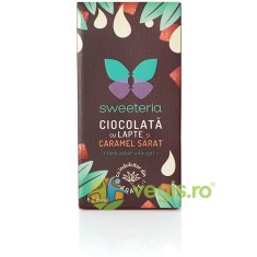 Ciocolata cu Lapte, Caramel Sarat si Indulcitor din Agave 100g