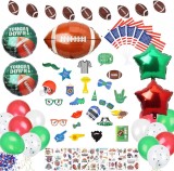 Set decoratiuni pentru petrecere Daouzl, tematica fotbal, folie/hartie/ latex, multicolor, 66 piese