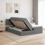 Cumpara ieftin Pat cu storage cu headboard 2 buc. Gri inchis Piele artificiala