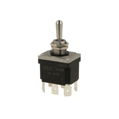 Intrerupator basculant cu mentinere, 3 pozitii, 6 pini, ON-OFF-ON, 20A 24VDC, iluminare rosu verde, DPDT, FLKN2-23N-P-RG