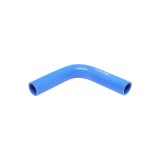Furtun cotit din silicon 90&deg; cu insertie textila, 38 x 200 x 200 mm