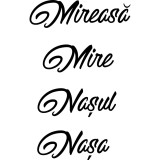 Set 4 stickere decorative pentru pahare și accesorii nuntă P20