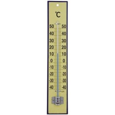Termometru Strend Pro, TMM-018 Yellow Flatter, 450x80x20 mm, din lemn foto