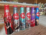 Lot 6 sticlute miniaturi Coca Cola din aluminiu