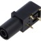 Conector banană 4mm soclu 24A negru aurit pentru PCB 33,6mm