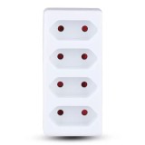 Adaptor priza cu 4 prize EURO 16A 3680W IP20 alb, V-TAC VT-1004