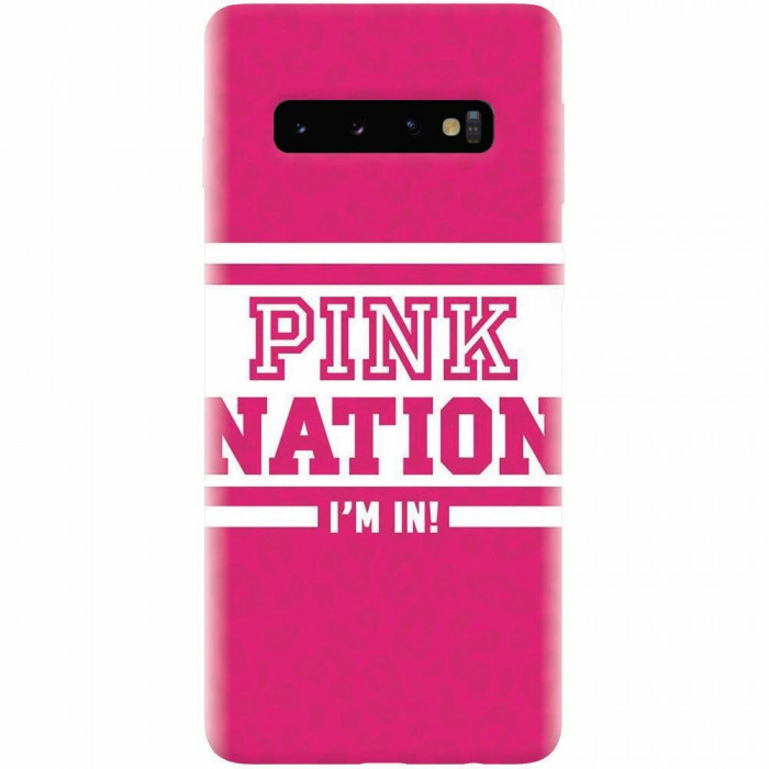 Husa silicon pentru Samsung Galaxy S10, Pink Nation