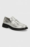 Pepe Jeans mocasini PLS10424 femei, culoarea argintiu, cu toc plat, PENNY GLOSS