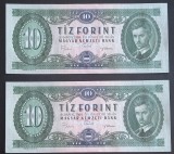 Ungaria, 2 x 10 Forint 1969, Consecutive.