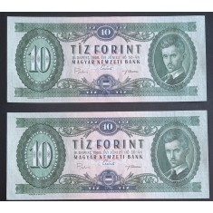 Ungaria, 2 x 10 Forint 1969, Consecutive.