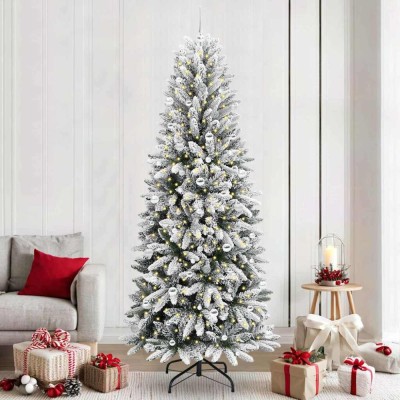 vidaXL Brad de Crăciun artificial cu 300 LED Alb 93 x 93 x 240 cm 3396074 foto
