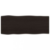Cumpara ieftin Blat masa, 100x40x2 cm, gri, lemn stejar tratat contur organic
