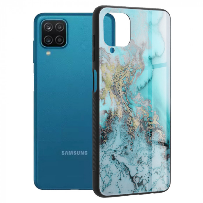 Husa pentru Samsung Galaxy A12 / A12 Nacho, Techsuit Glaze Series, Blue Ocean