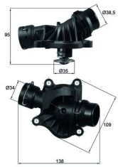 MAHLE TI 234 88 termostat,lichid racire foto