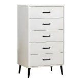 Cumpara ieftin Comoda cu sertare Adrenile din MDF alb cu picioare din metal negru 80x40x114 cm