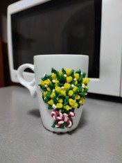 Cana decorata manual cu Fimo foto