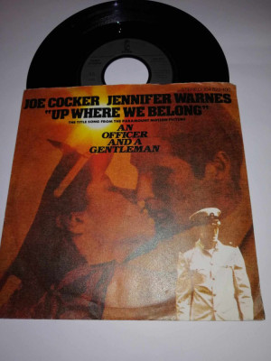 Joe Cocker Jennifer Warnes Up Where We single vinil vinyl 7&amp;rdquo; VG+ foto