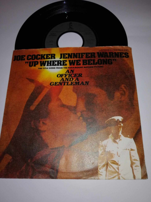 Joe Cocker Jennifer Warnes Up Where We single vinil vinyl 7&rdquo; VG+