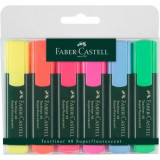 Cumpara ieftin Set 6 Textmarkere 1548 Faber-Castell, Culori Diverse, Evidentiator Faber-Castell, Evidentiator 1548, Evidentiatoare Faber-Castell, Markere Faber-Caste