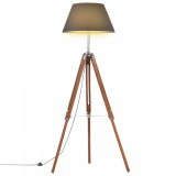 Gossi lampa de podea trepied maro miere si negru 141 cm lemn de tec