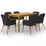 Gossi set mobilier de gradina, 7 piese, negru