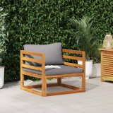 VidaXL Scaun de grădină, perne gri &icirc;nchis, lemn masiv de acacia 311867