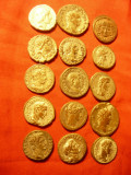 Lot 15 Denari Romani rari - Copii conforme , vechi , alama argintata ,d= 1,7-2cm