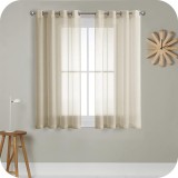 Cumpara ieftin Set 2 Draperii Moderne, 122x140 cm, Prindere pe Sina cu Inele, Bej - CN
