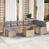 Cumpara ieftin Set de canapele pentru grădină 9 pcs bej și gri deschis