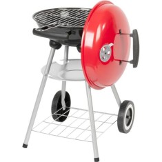 Gratar gradina cu carbuni, grill rotund, cu roti, capac, rafturi, 34.5 cm, 36x46.5x71 cm, Pluto GartenVIP DiyLine
