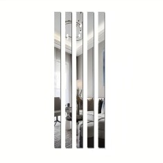 Oglinda Autoadeziva Premium, Dimensiuni 35 x 8 cm CBD CORAL BEST DEALS, Pentru Amenajarea Spatiului Interior, Model Dreptunghi, Set 6 Bucati 35 cm 8 c