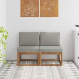vidaXL 2 Bucată Canapea Medie pentru Exterior Lemn Solid de Acacia 900460