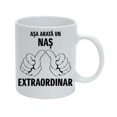 Cana alba personalizata &amp;quot;Asa arata un nas extraordinar&amp;quot;, INOVATIX&amp;reg;. 330ml foto