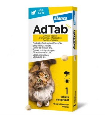 Tableta antiparazitara pentru pisici AdTab 2-8 kg (cut x 1tb) foto