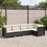 Cumpara ieftin Gossi set mobilier de gradina cu perne, 5 piese, negru, poliratan