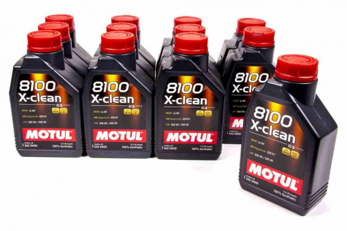 Set 12 Buc Ulei Motor Motul 8100 X-Clean 5W-40 1L 102786