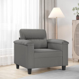 vidaXL Fotoliu canapea, gri &icirc;nchis, 60 cm, textil microfibră