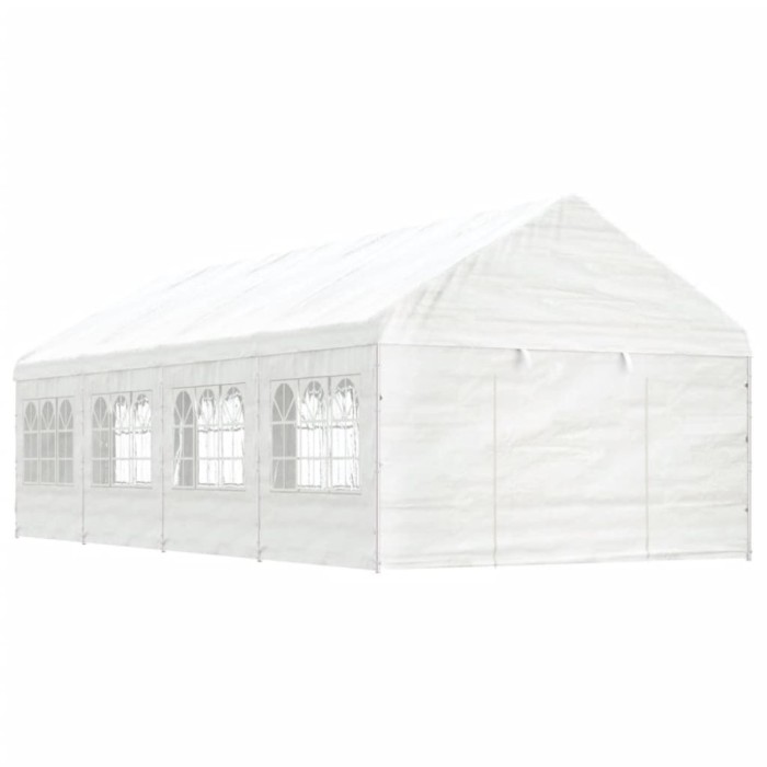 Gossi foisor cu acoperis, alb, 8,92x4,08x3,22 m, polietilena