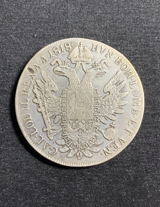 Moneda 1 taler 1818 Austria semn monetărie V Venetia